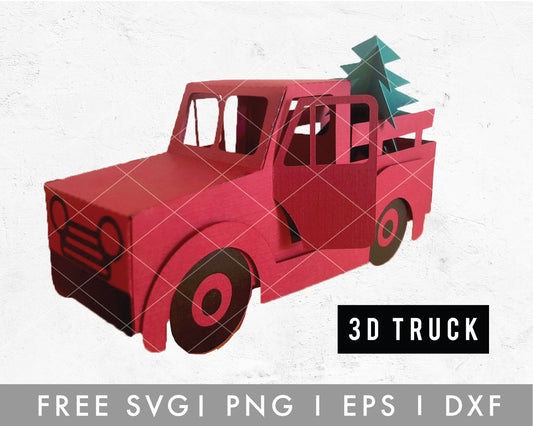 FREE 3D Christmas Truck SVG