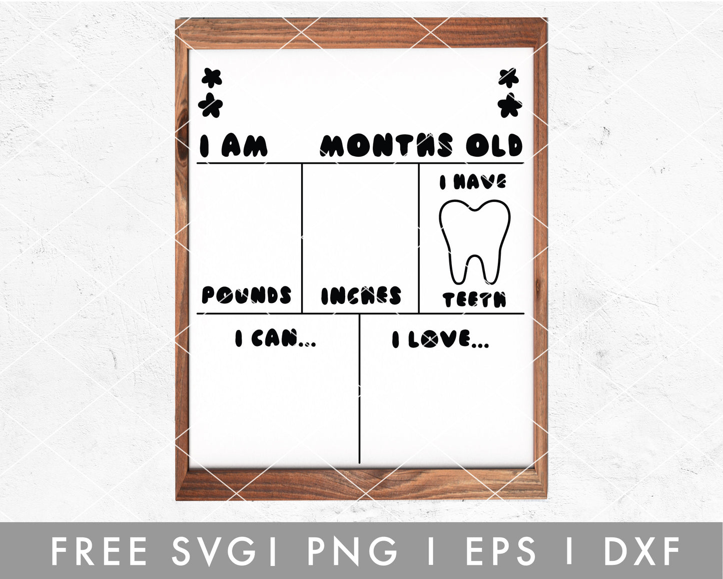 FREE Baby Milestone Board SVG