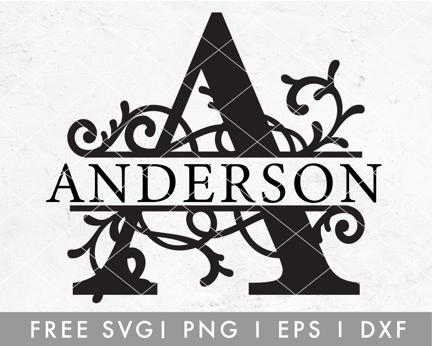 FREE Vine Split Monogram SVG Cut File for Cricut, Cameo Silhouette