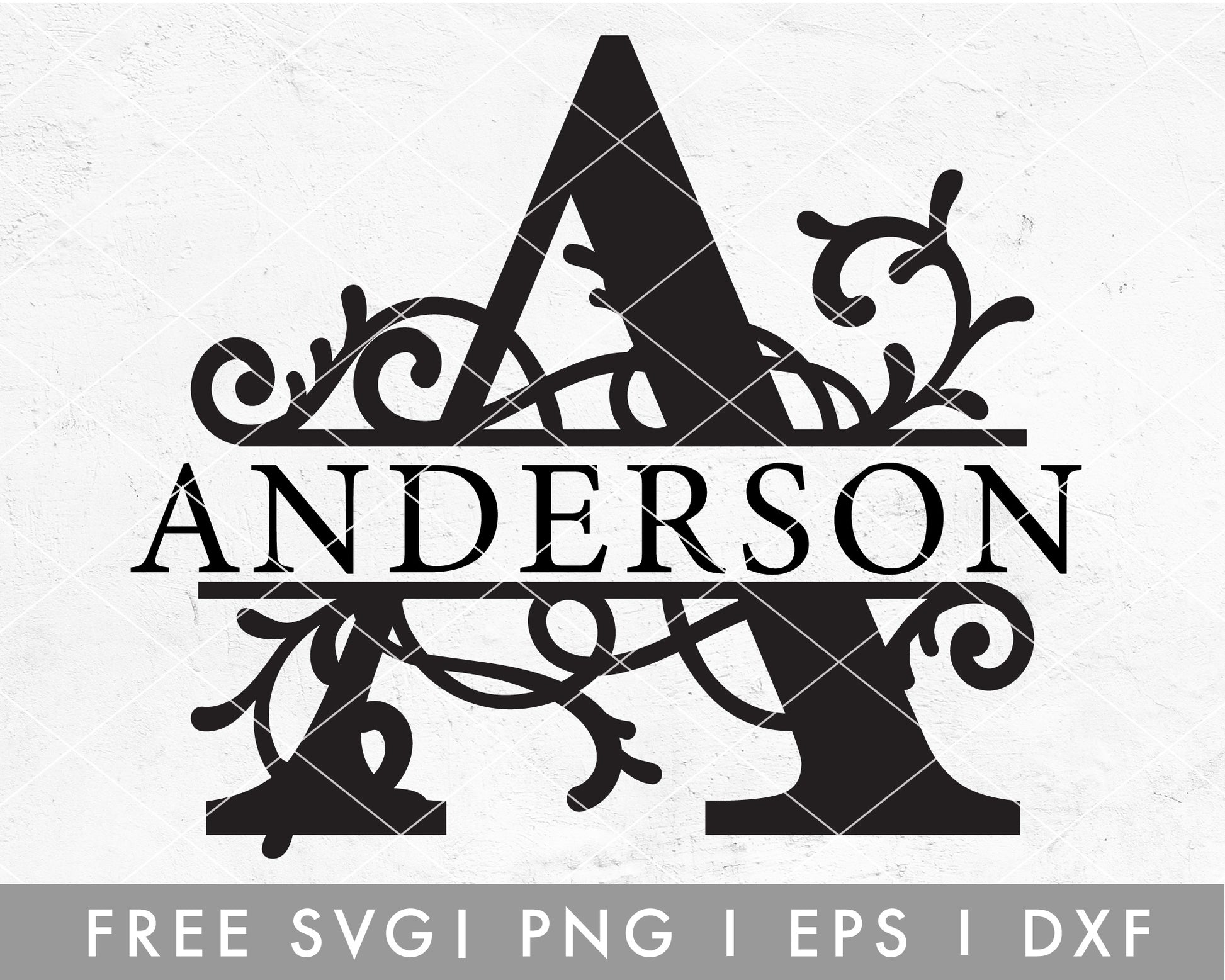 FREE Vine Split Monogram SVG Cut File for Cricut, Cameo Silhouette