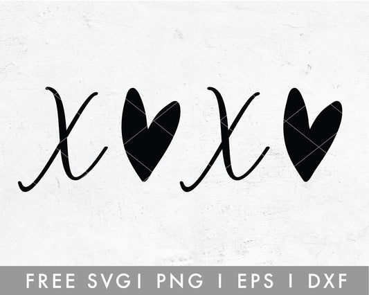XOXO SVG Cut File for Cricut, Cameo Silhouette | Free SVG Valentine's Day