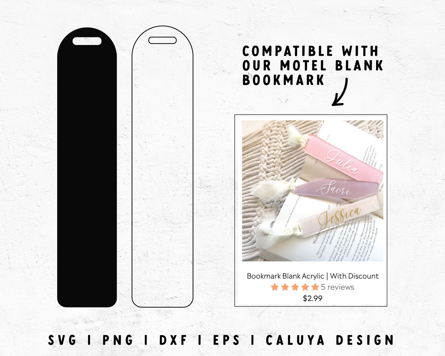 Bookmark Template SVG Digital File | Blank Bookmark