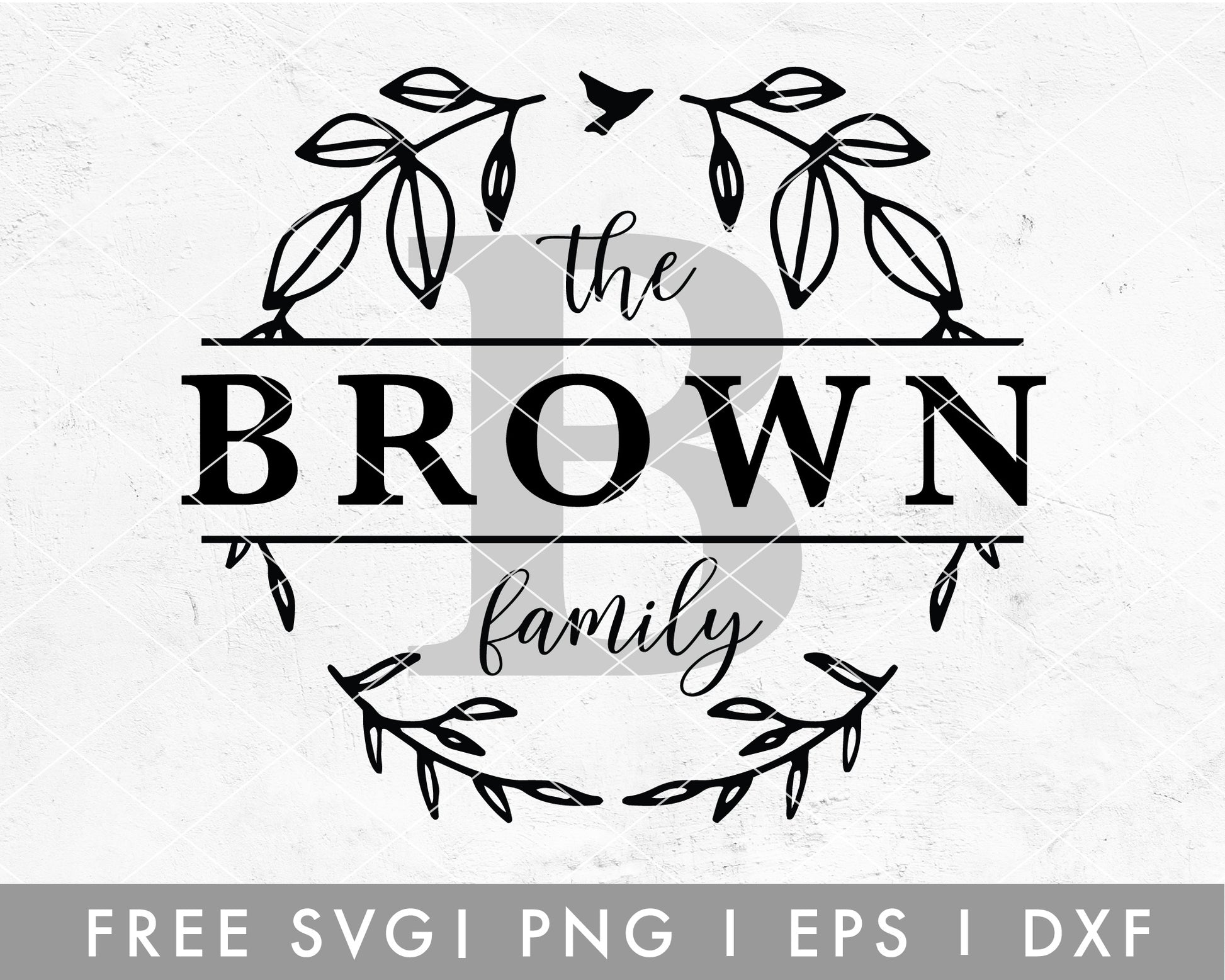 FREE Farmhouse Family Monogram Wreath SVG For Cricut, Cameo Silhouette | Family Sign Making Cut File
