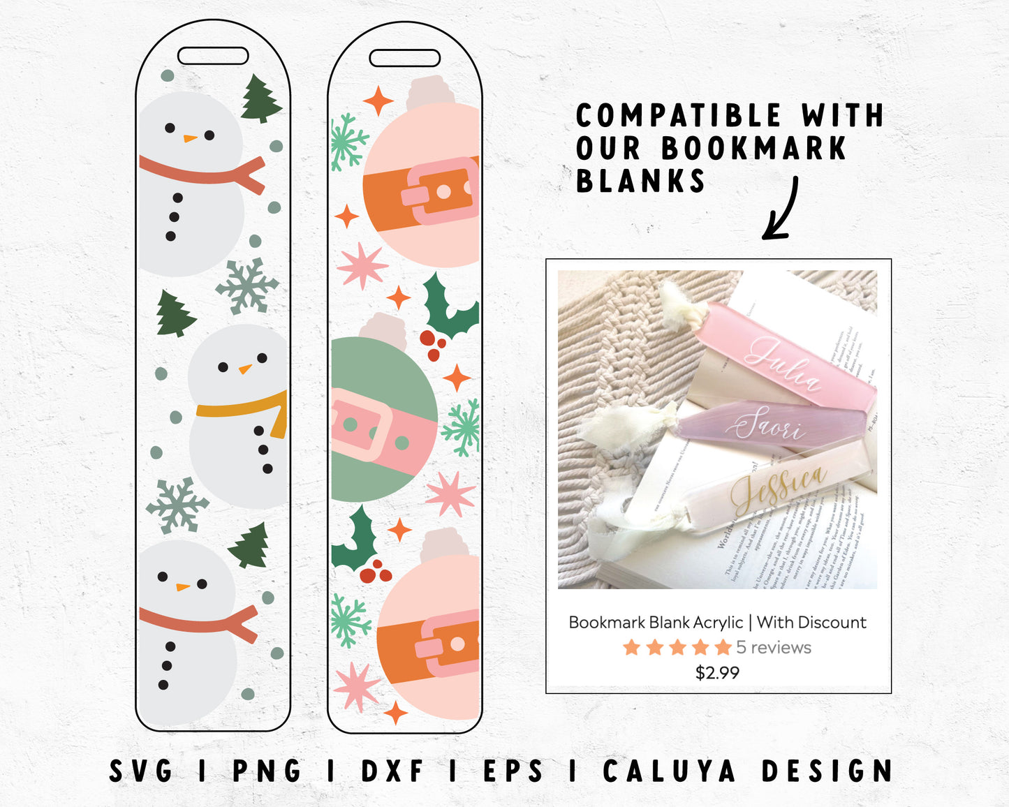 FREE Snowman Bookmark SVG | Ornament Bookmark SVG