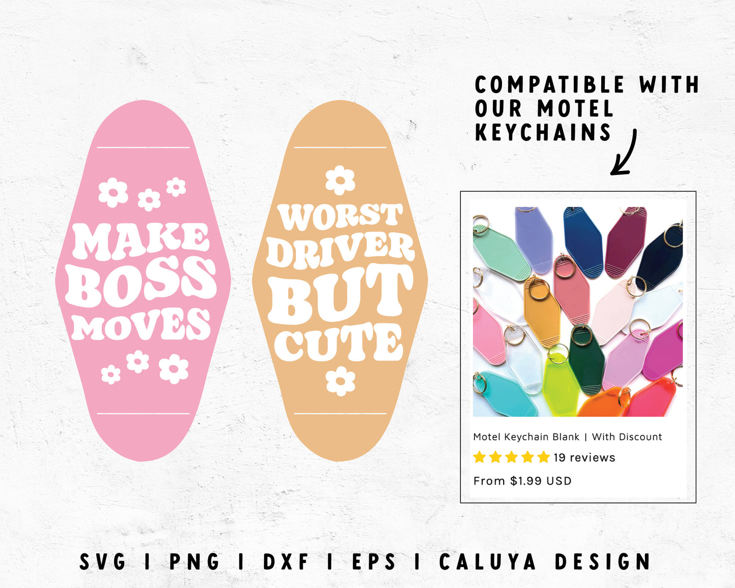 FREE Motel Keychain Template SVG | Boss Moves SVG Cut File for Cricut, Cameo Silhouette | Free SVG Cut File