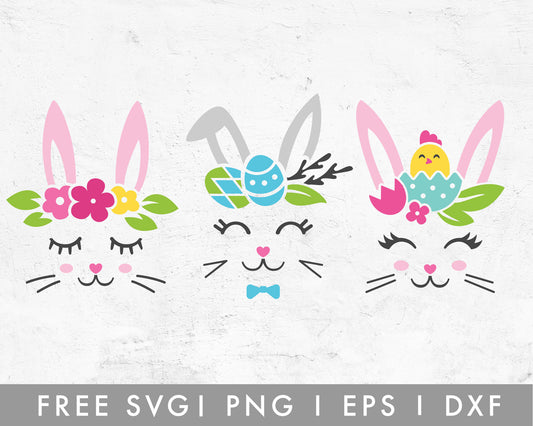 FREE Easter Bunny Face SVG Cut File for Cricut, Cameo Silhouette | Free SVG Cut File