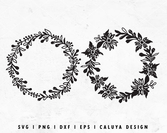 FREE Botanical Wreath SVG | Monogram SVG Cut File for Cricut, Cameo Silhouette | Free SVG Cut File