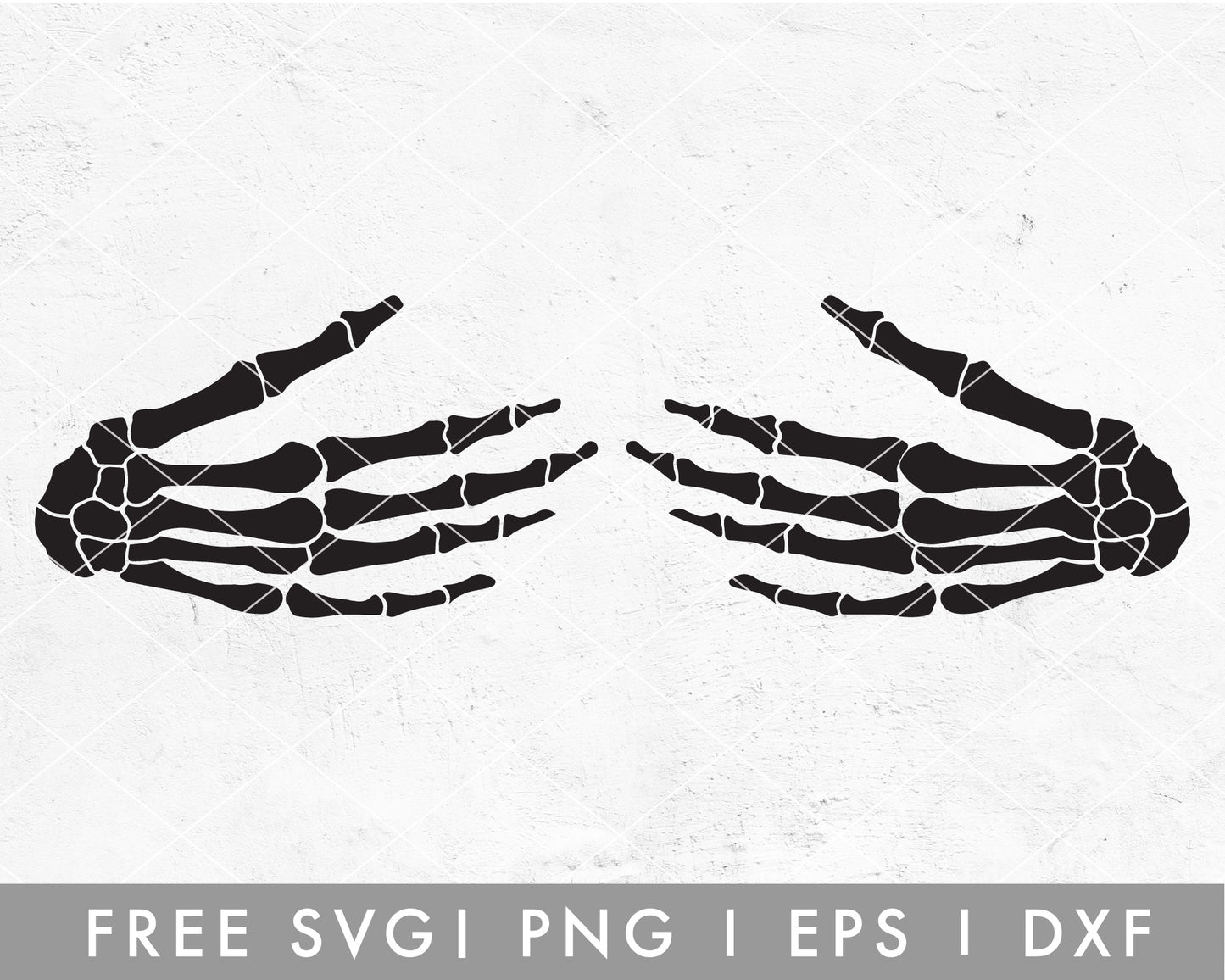 FREE Hugging Skeleton Hands SVG Cut File for Cricut, Cameo Silhouette