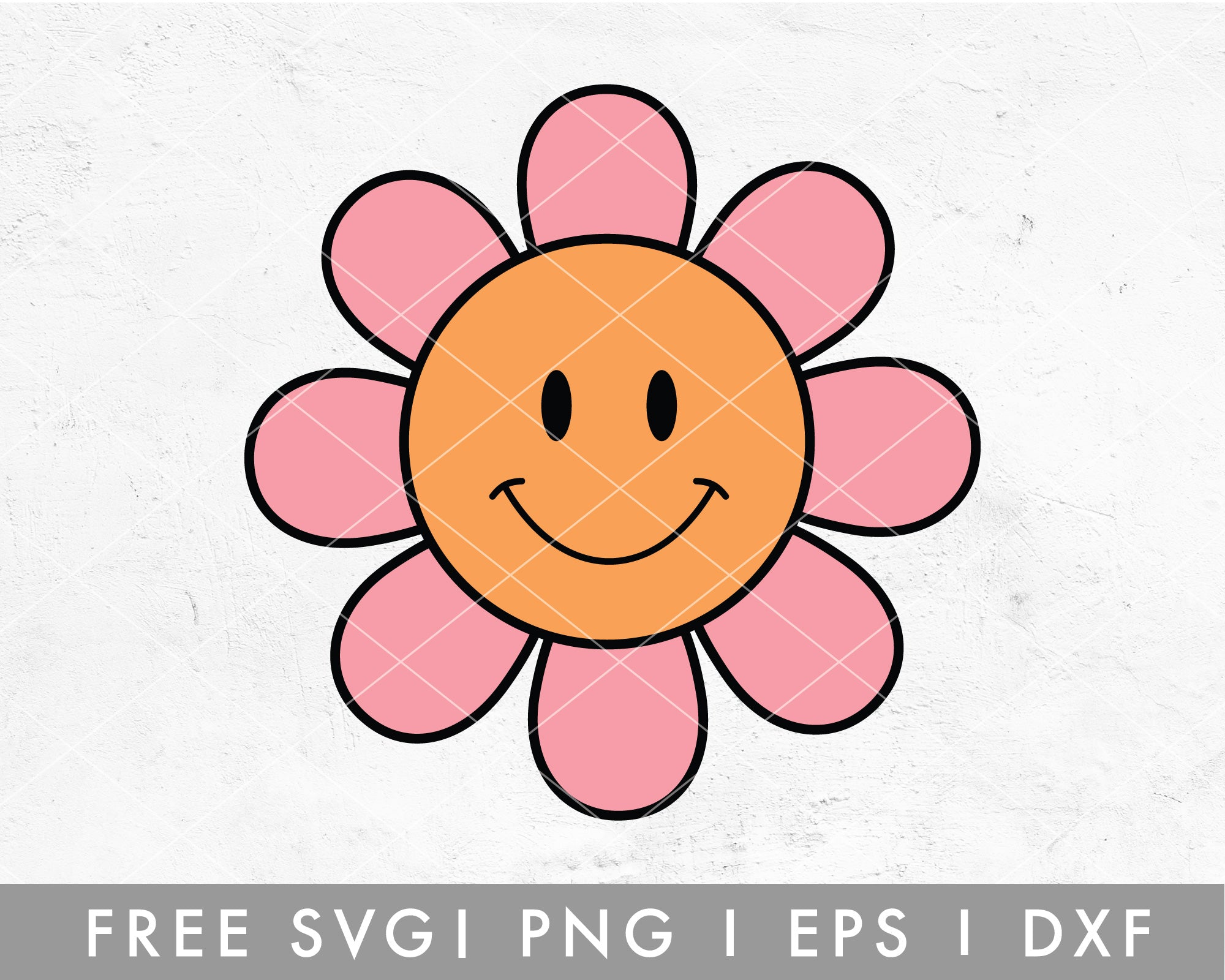 Smiley Face SVG  Hippie Flowers SVG Cut Files