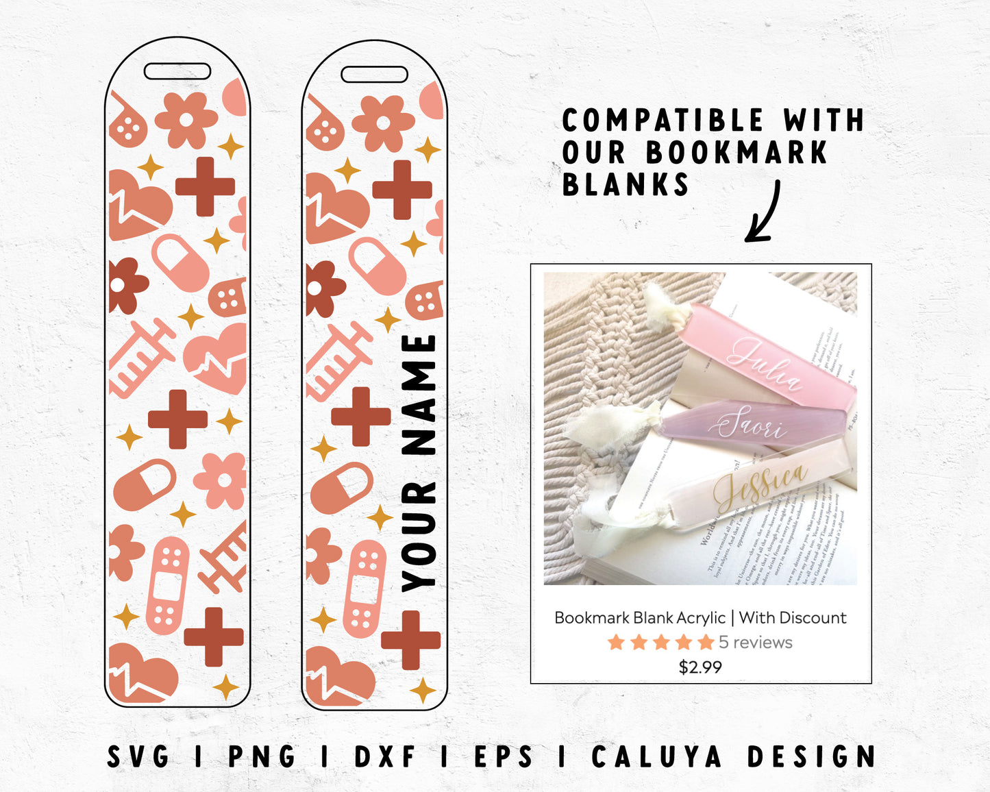 Bookmark Template SVG | Nurse Medic Themed SVG