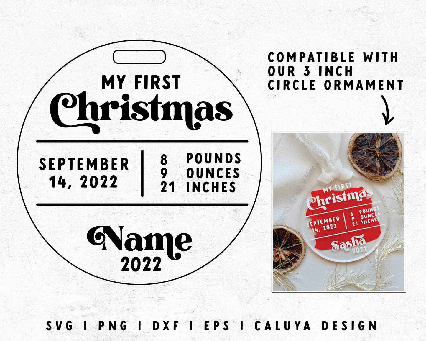 FREE Milestone Ornament Template SVG | Circle Ornament SVG