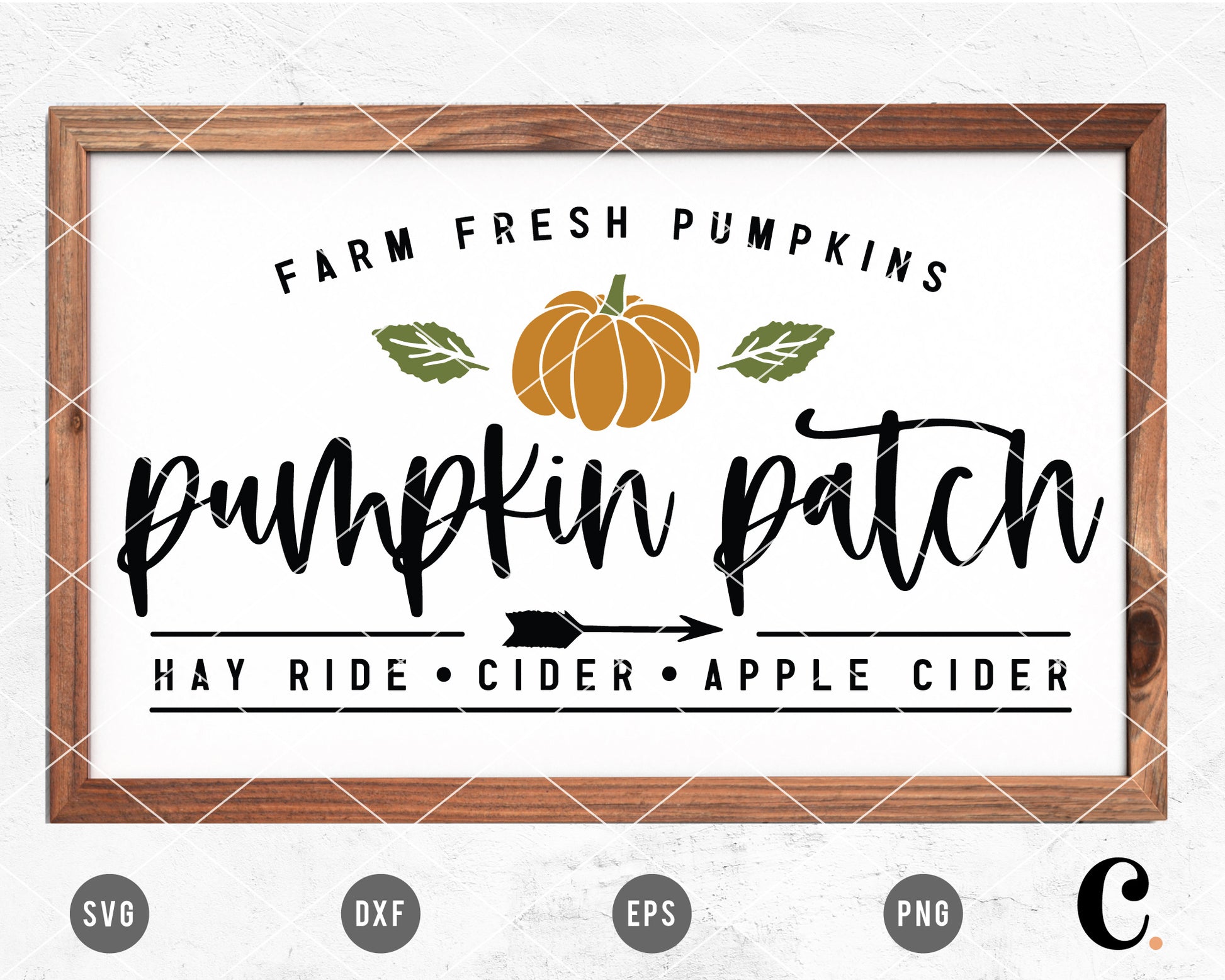 FREE Farmhouse Pumpkin Patch Sign SVG Cut File for Cricut, Cameo Silhouette