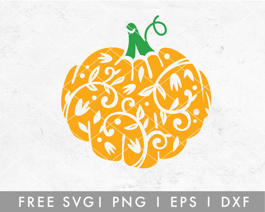 FREE Floral Pumpkin SVG Cut File for Cricut, Cameo Silhouette