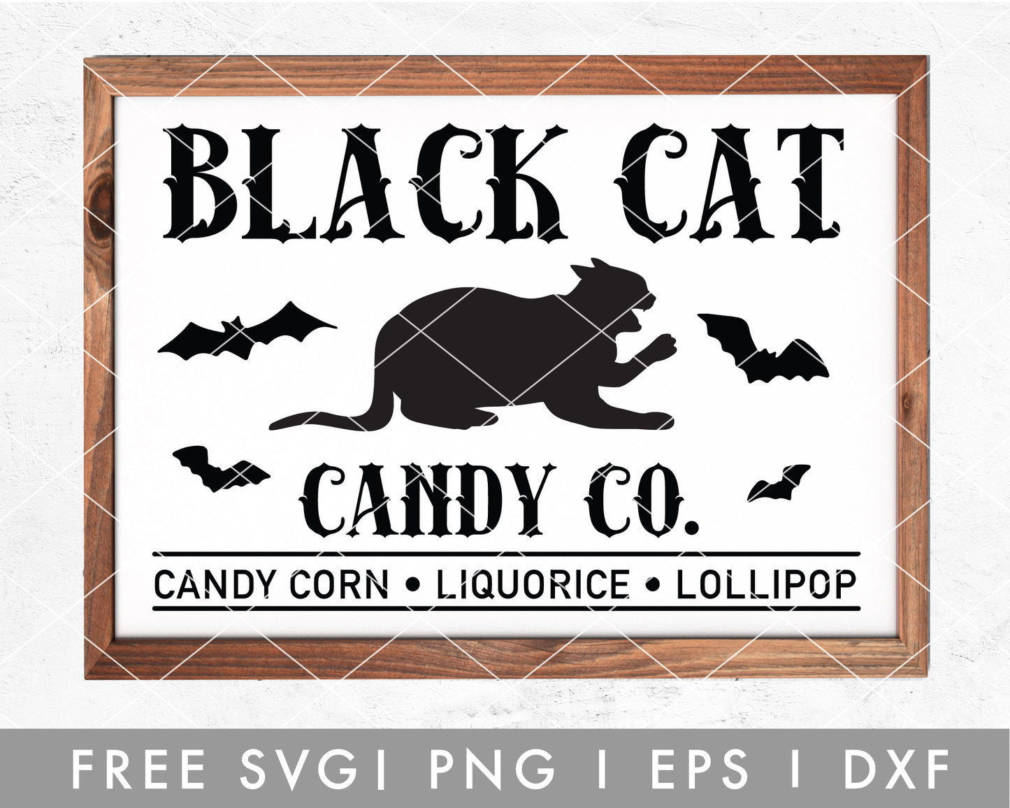 FREE Black Cat Candy Sign SVG Cut File for Cricut, Cameo Silhouette | Halloween SVG