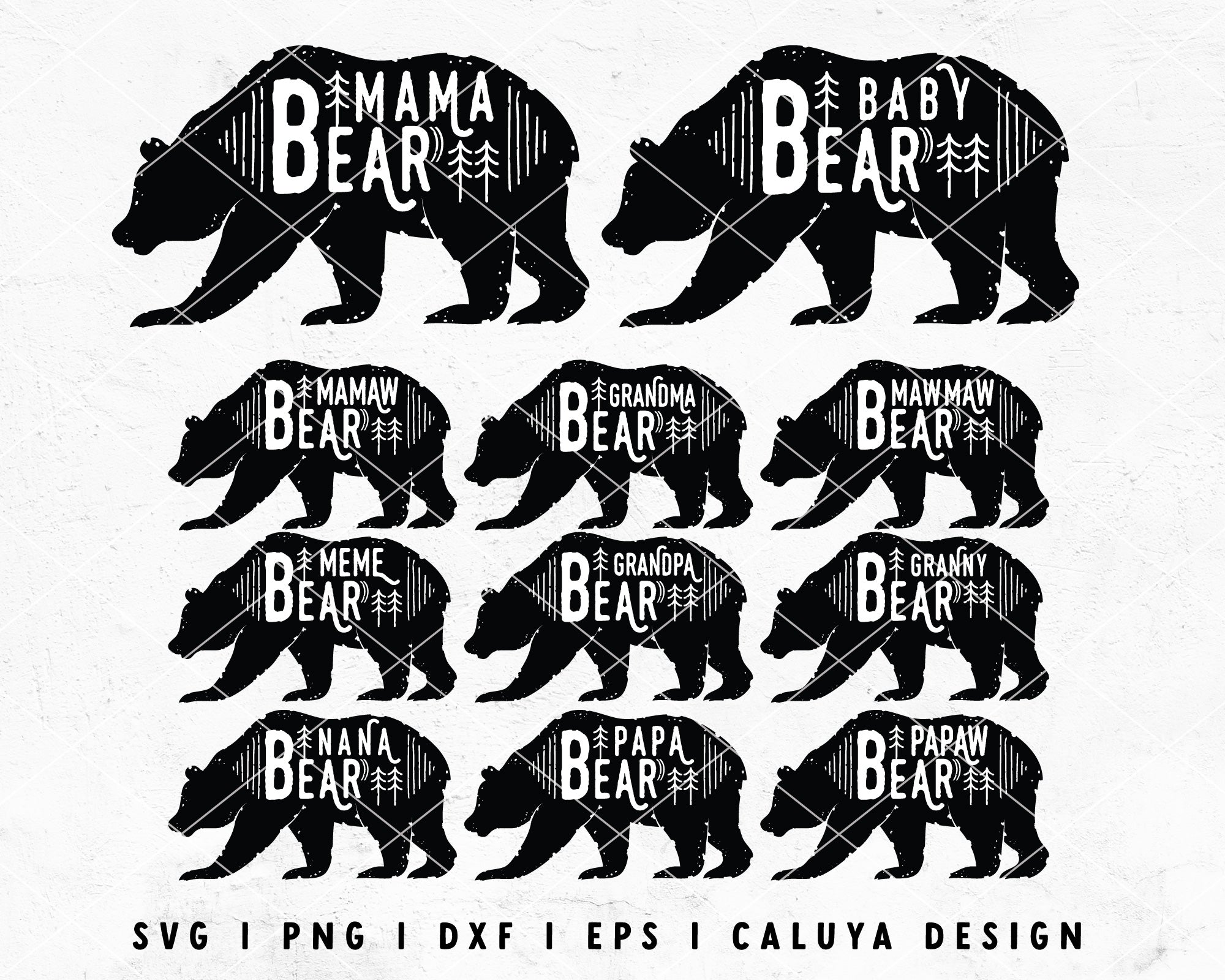 Bear Family Bundle Svg Cut Files for Cricut and Silhouette, Baby