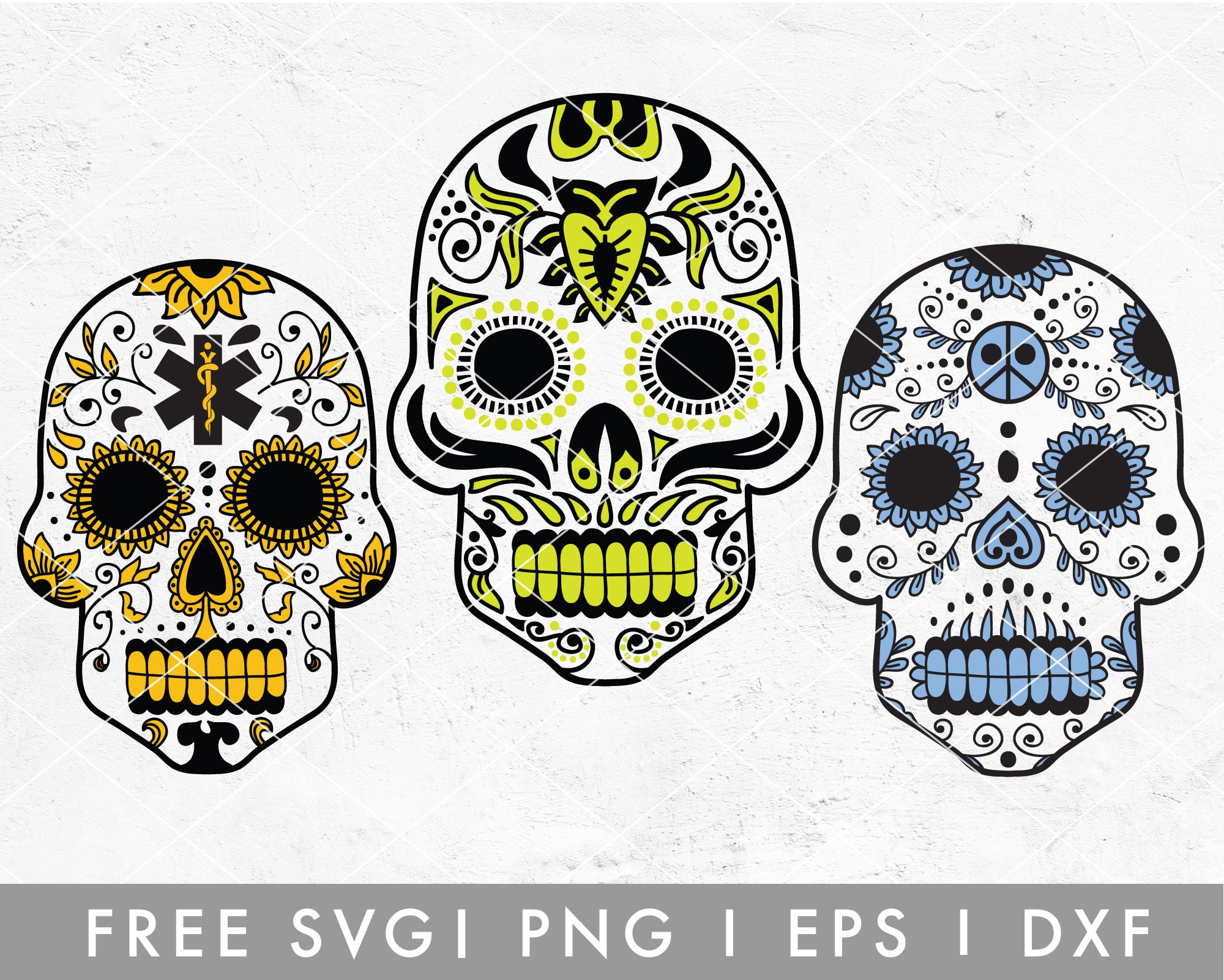 FREE Rose Sugar Skull SVG For Cricut, Cameo Silhouette – Caluya Design