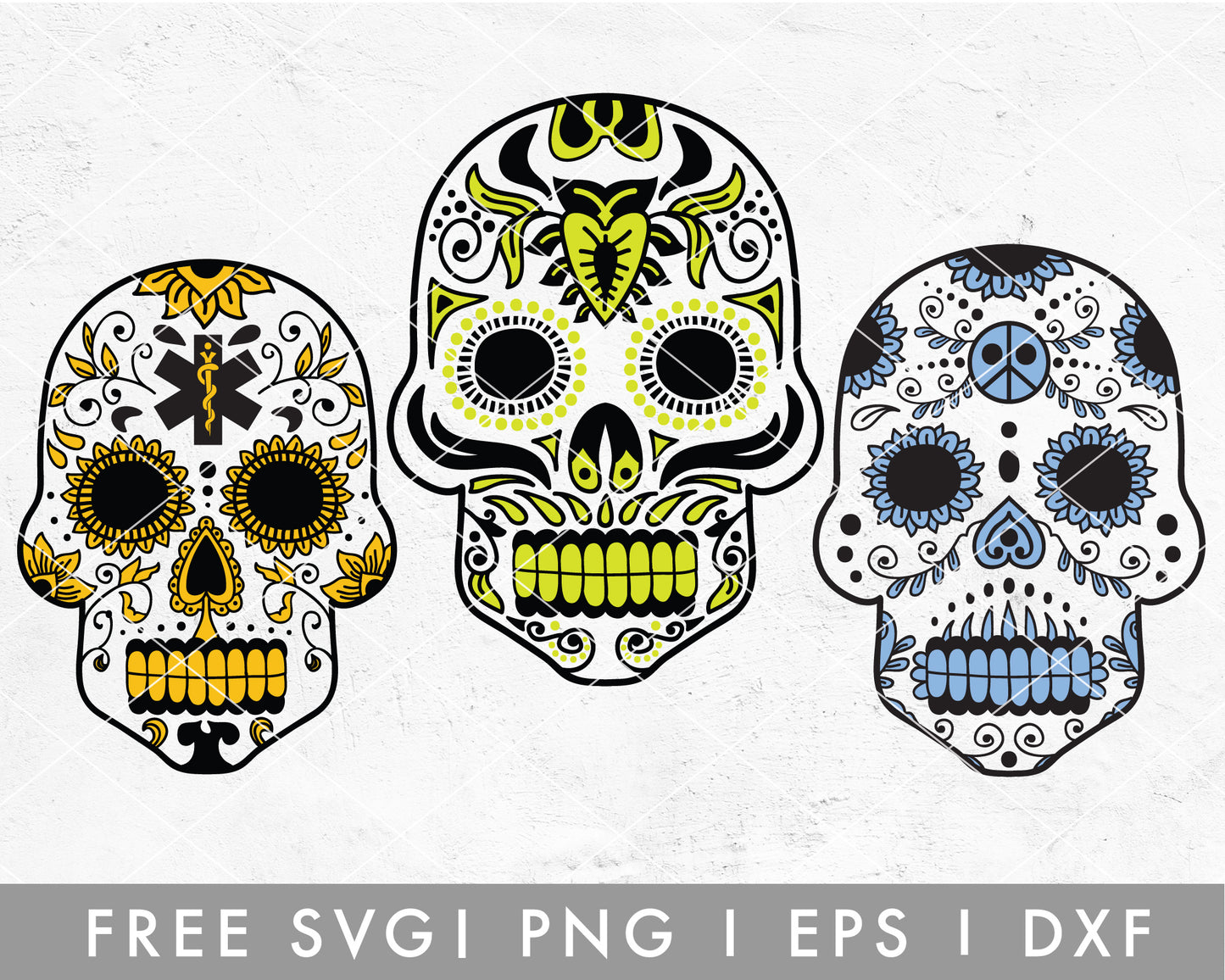 FREE Medic Sugar Skull SVG Cut File for Cricut, Cameo Silhouette 