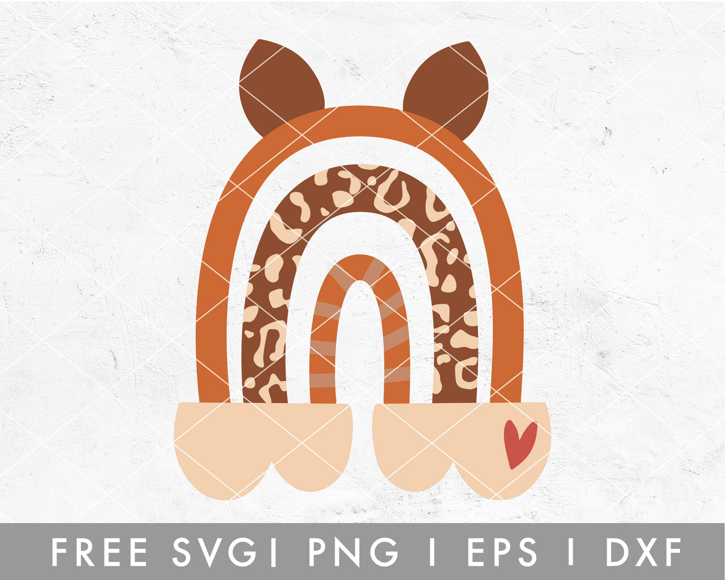FREE Leopard Boho Rainbow SVG File for Cricut, Cameo Silhouette | Free SVG Cut File