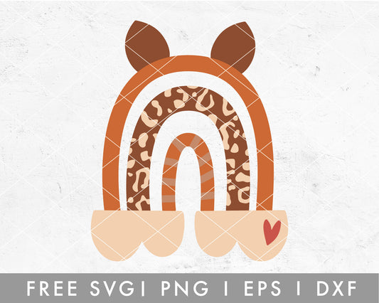 FREE Leopard Boho Rainbow SVG File for Cricut, Cameo Silhouette | Free SVG Cut File