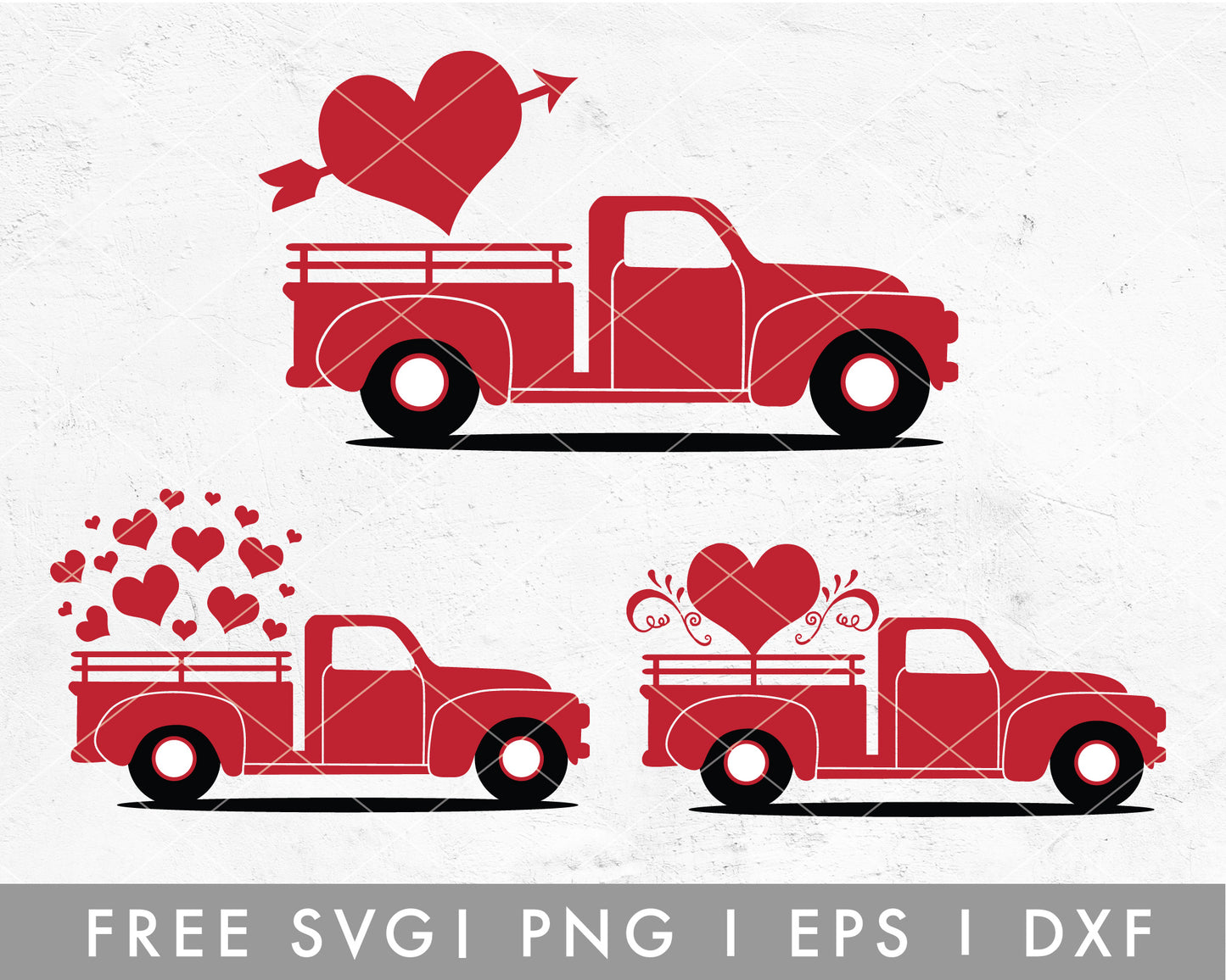 Valentine Truck SVG Cut File for Cricut, Cameo Silhouette | Free SVG Valentine's Day