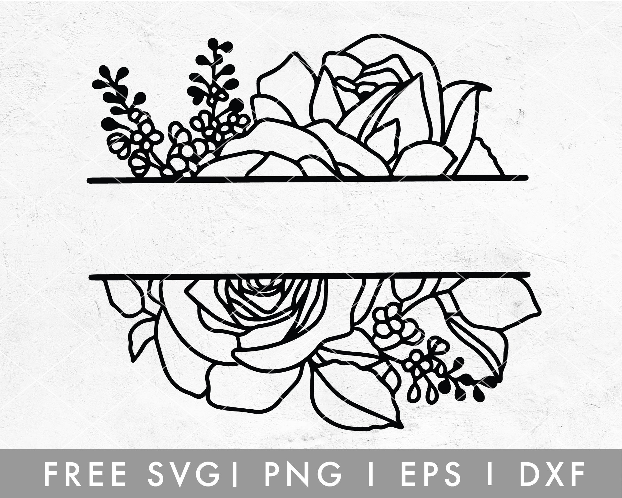 FREE Floral Split Monogram SVG For Cricut, Cameo Silhouette
