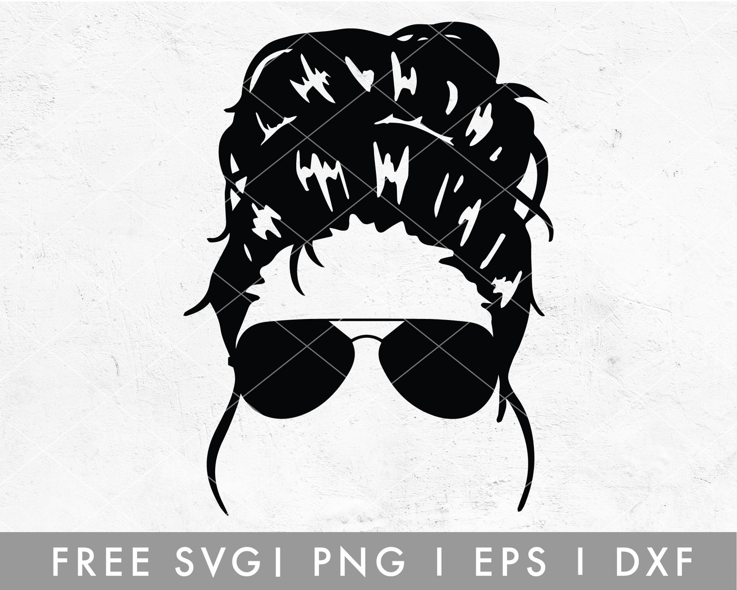 FREE Messy Bun Sunglass SVG