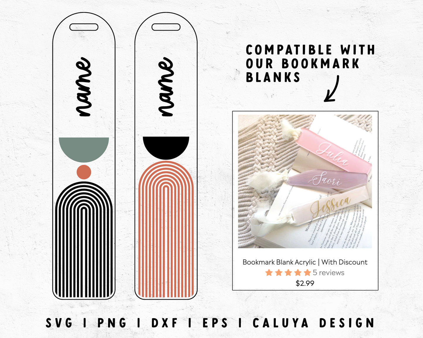 Boho Modern Bookmark SVG | Modern Arch SVG