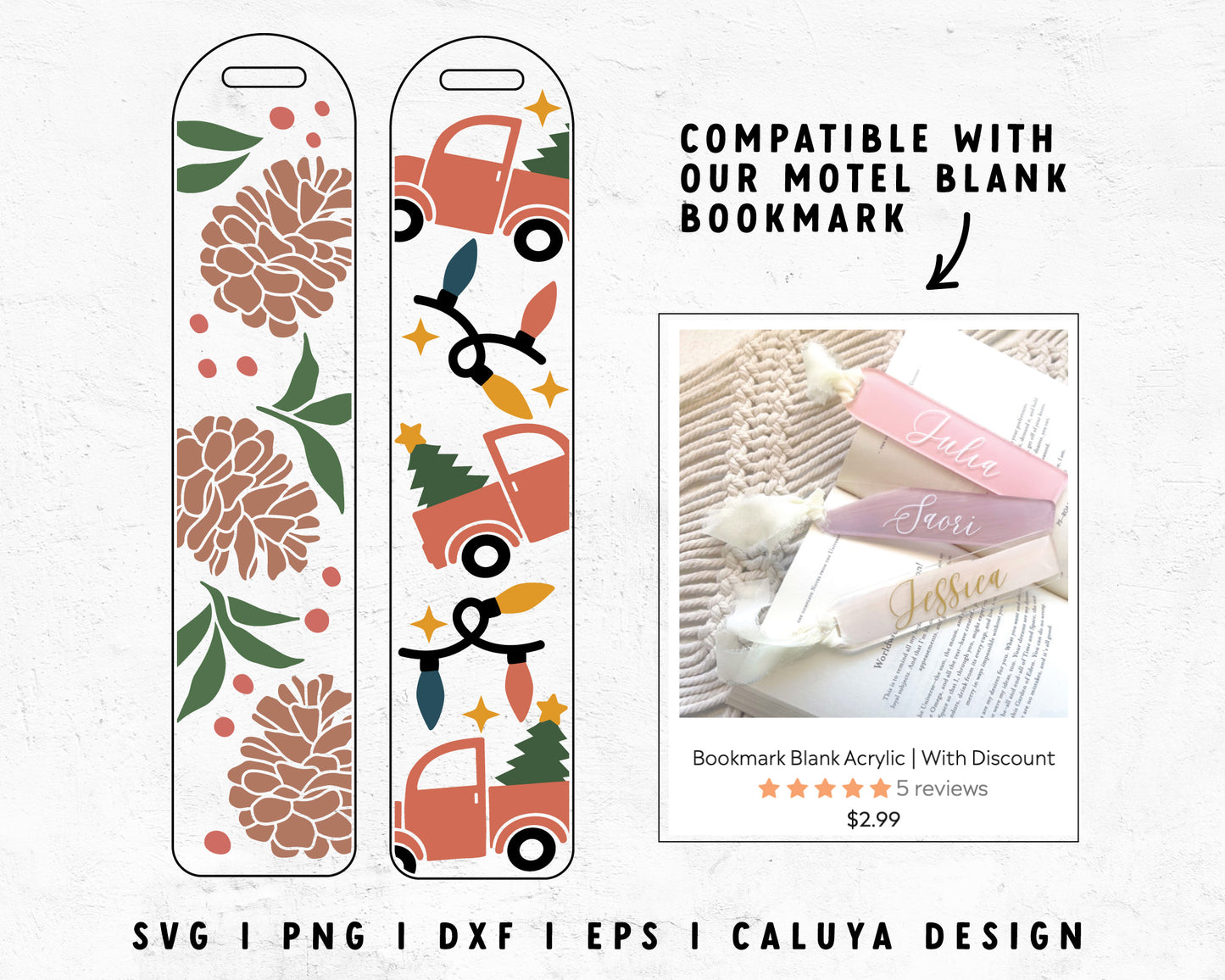 Christmas Bookmark SVG | Vintage Truck SVG