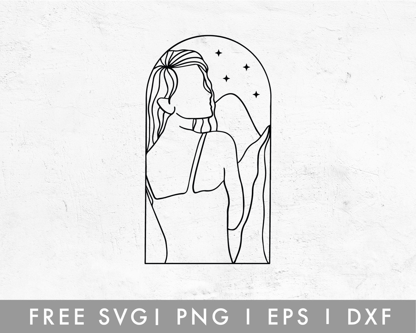 FREE Minimal Window Woman SVG
