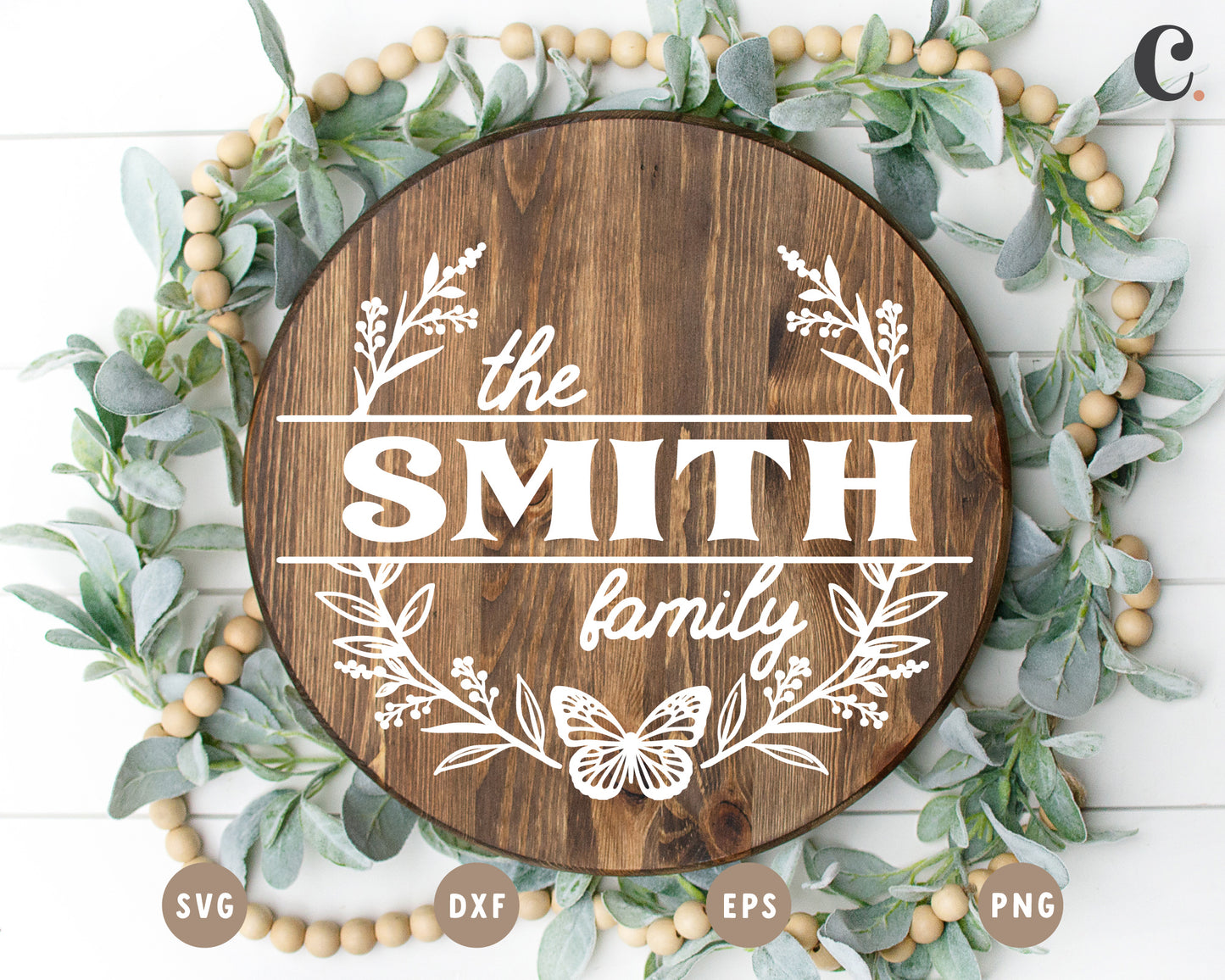 Floral Frame & Monogram SVG Bundle