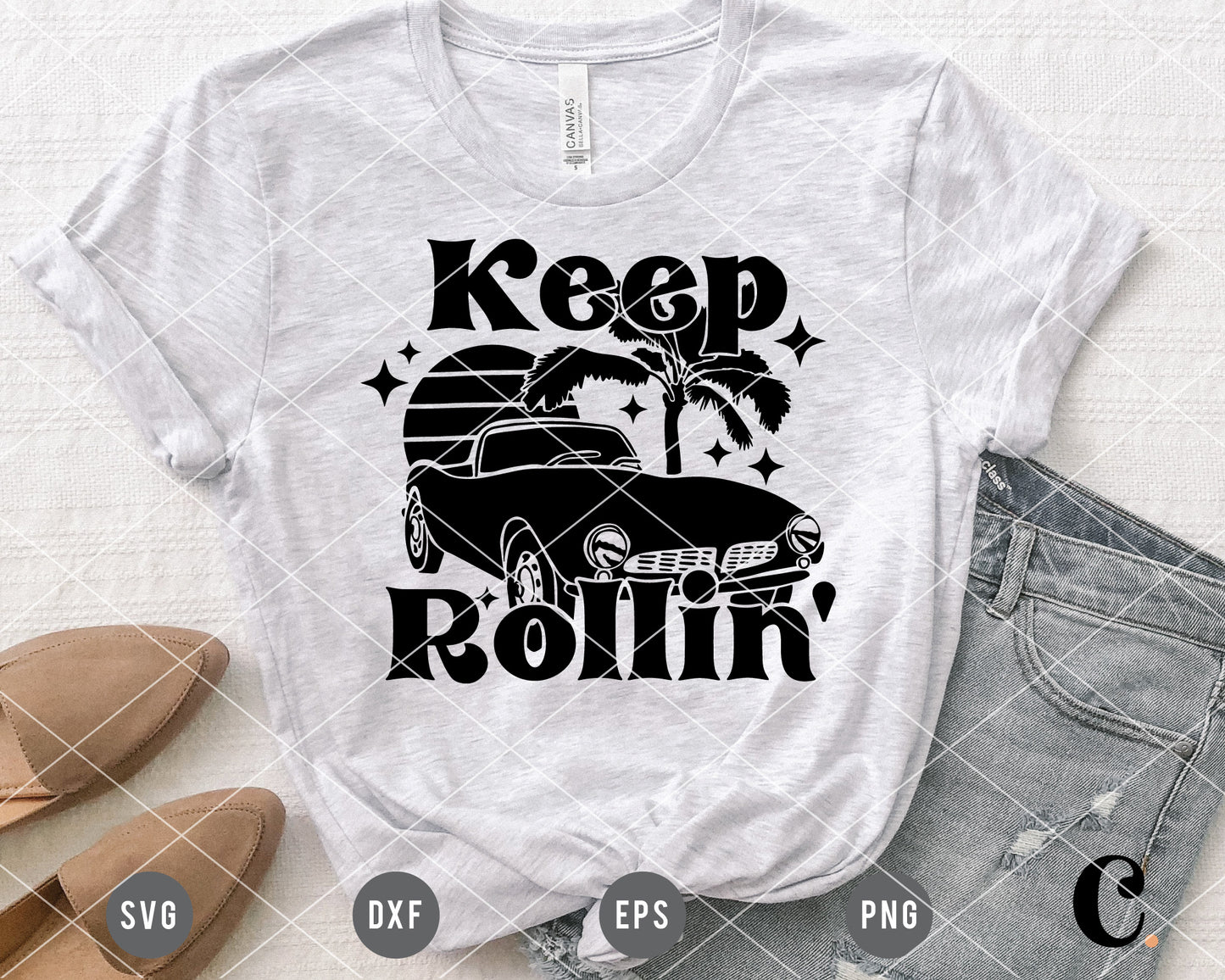 Keep Rollin' Vintage Car SVG