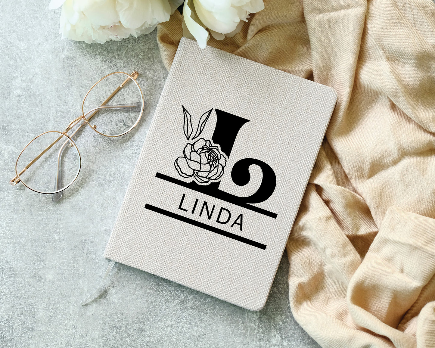 Hand Drawn Floral Split Monogram SVG Cut File for Cricut, Cameo Silhouette