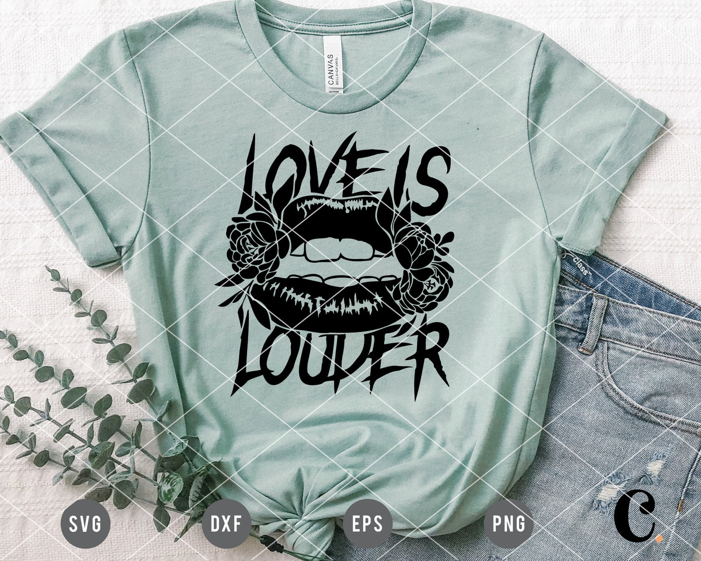 Love Is Louder Retro Lip SVG
