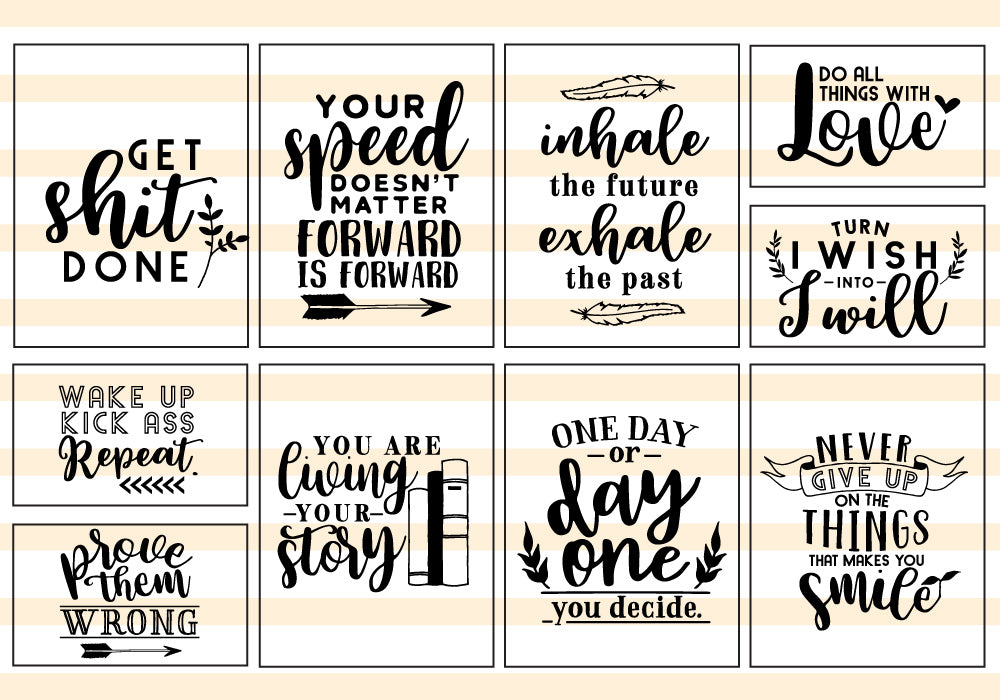 Motivational Quote SVG Bundle | 25 Pack