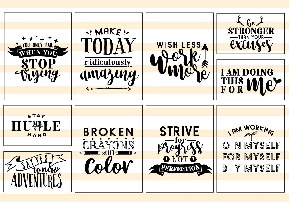 Motivational Quote SVG Bundle | 25 Pack