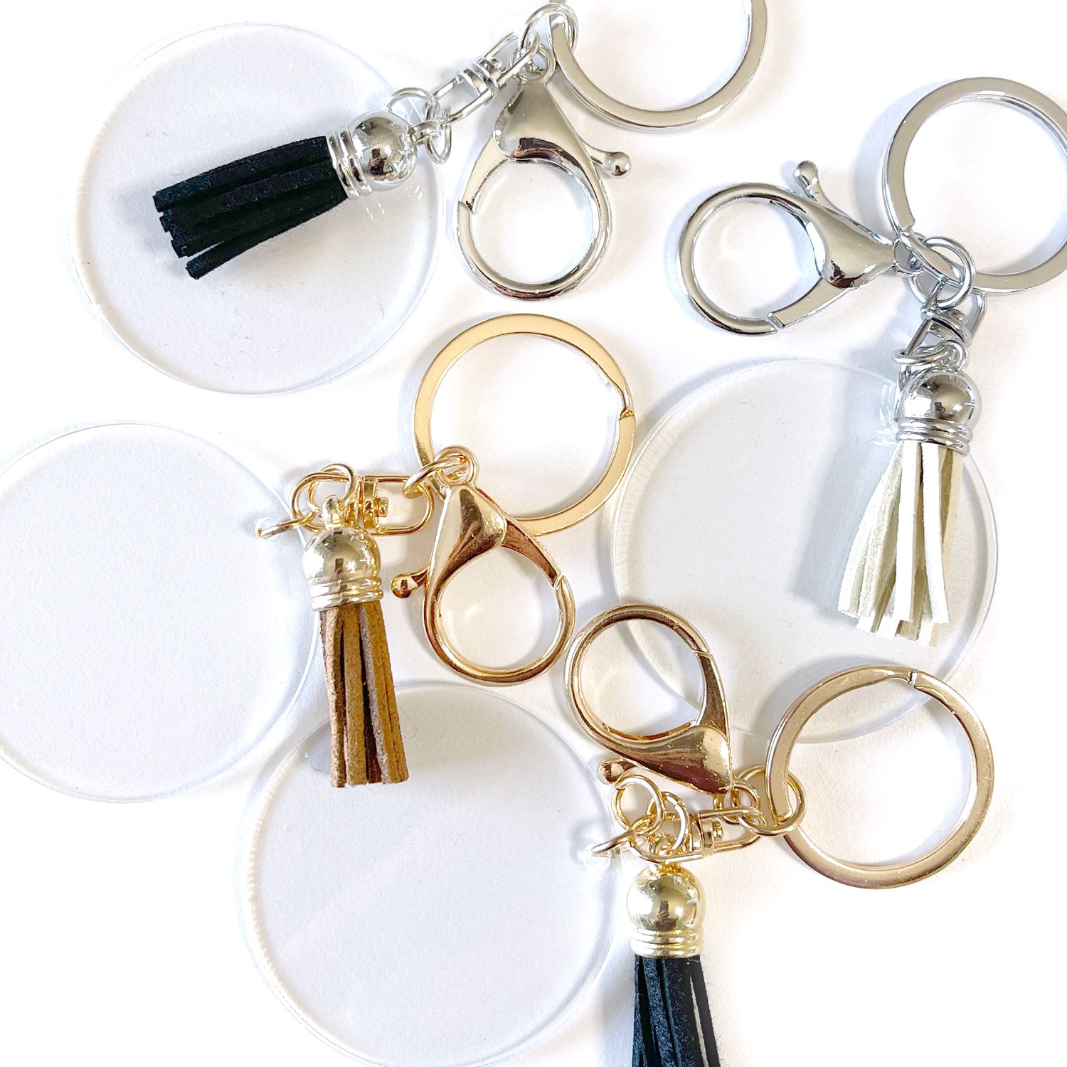 Round Acrylic Keychain Blanks (4 In, 20 Pack)