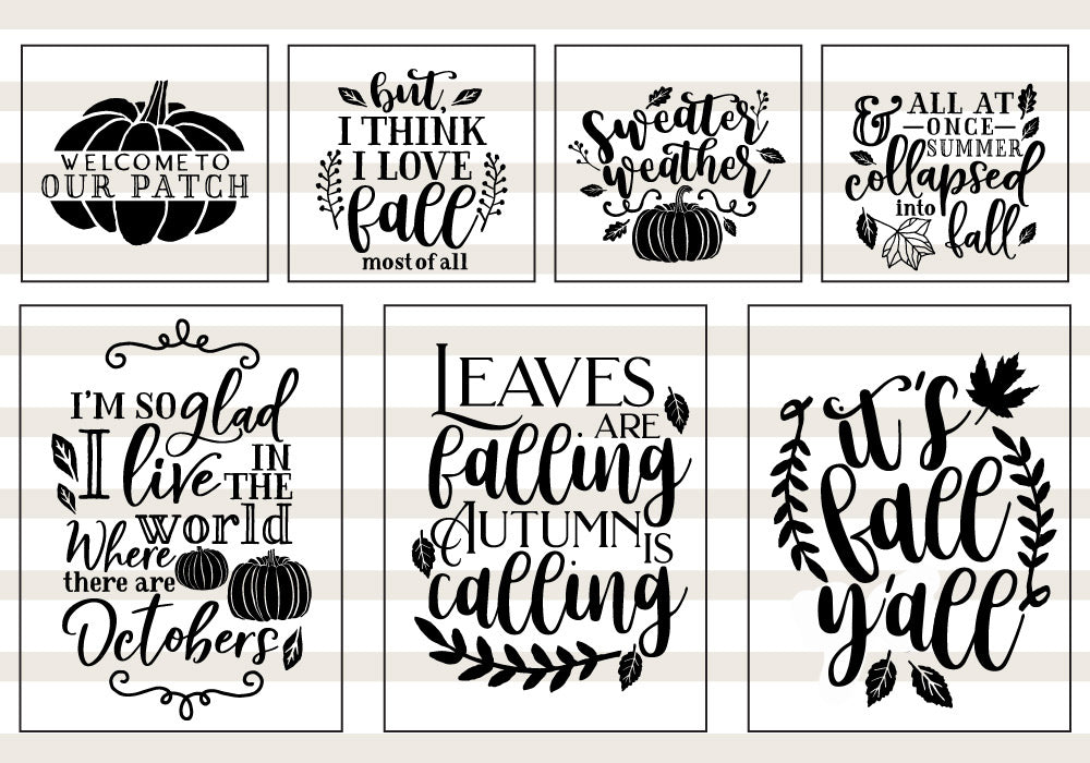 Fall Pumpkin Quote SVG Bundle | 25 Pack