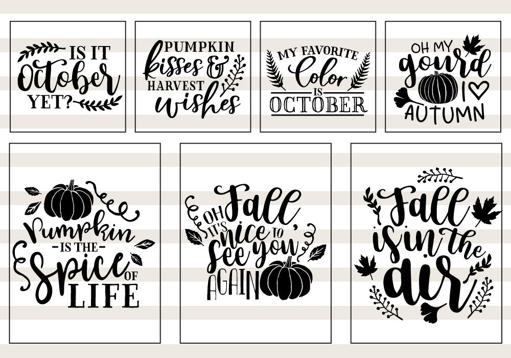 Fall Pumpkin Quote SVG Bundle | 25 Pack