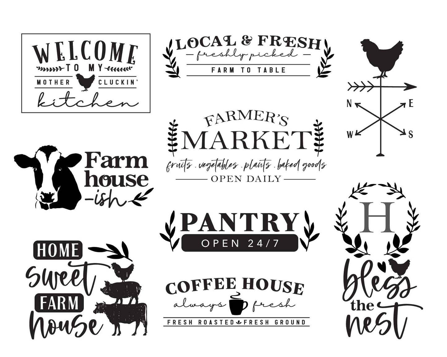 Farmhouse Sign Making SVG Bundle | 20 Pack