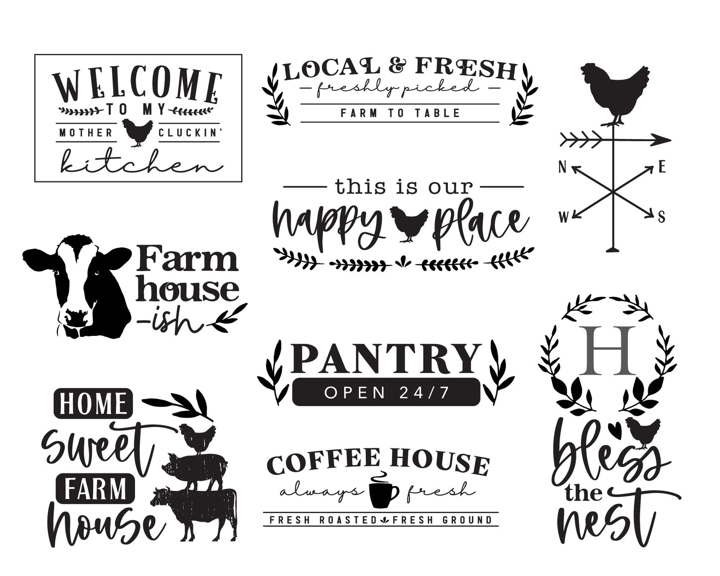 Farmhouse Sign Making SVG Bundle | 20 Pack