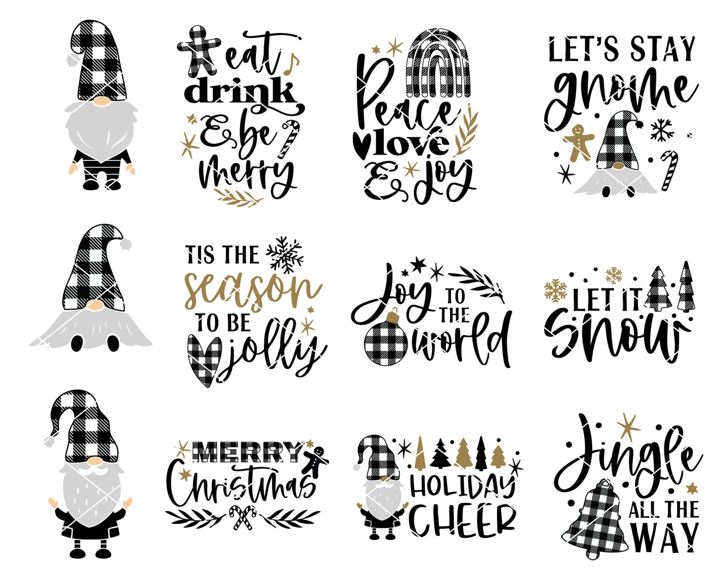 Christmas Plaid Themed SVG Bundle