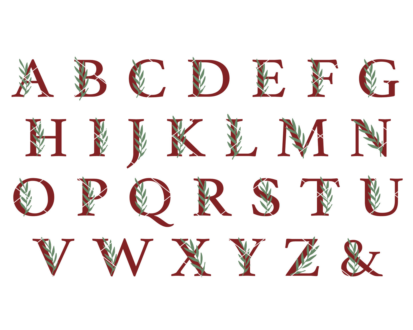 6 Christmas Monogram SVG Bundle