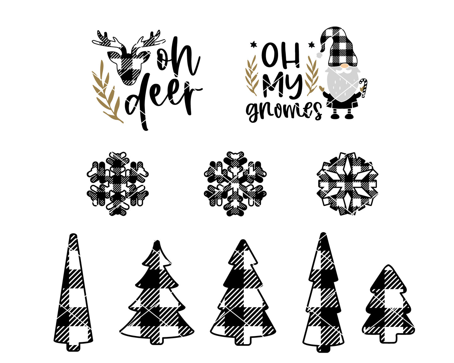 Christmas Plaid Themed SVG Bundle