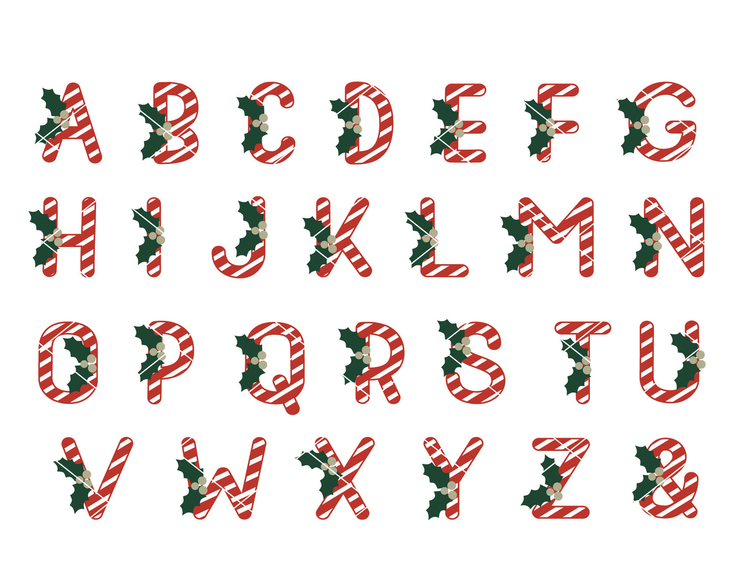 6 Christmas Monogram SVG Bundle