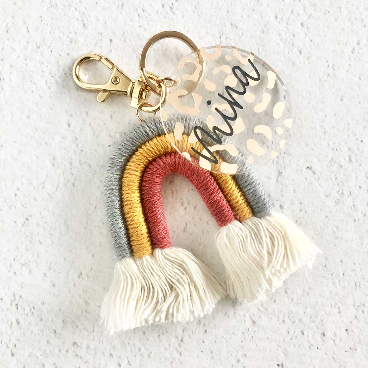 Boho Rainbow Blank Keychain