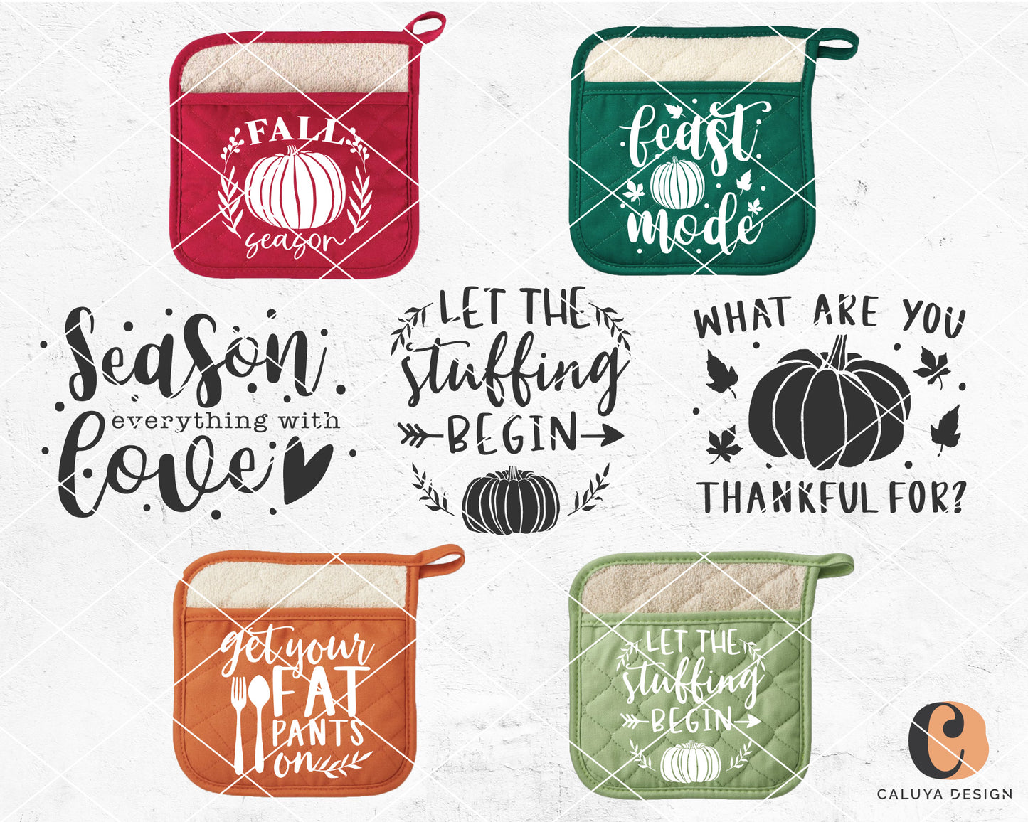 Fall Pot Holder Making SVG Bundle | 25 Pack