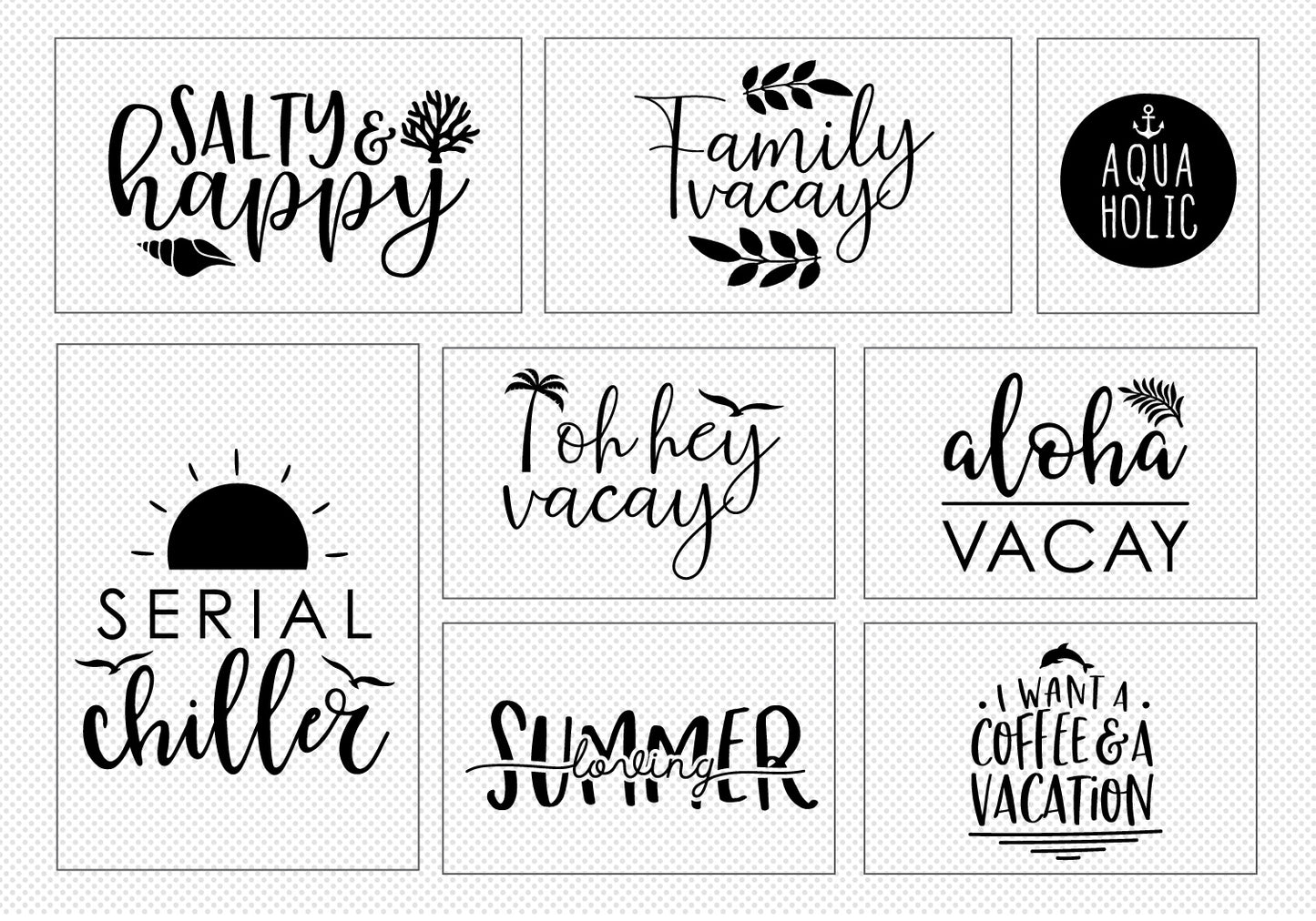 Vacay Quotes SVG Bundle | 20 Pack