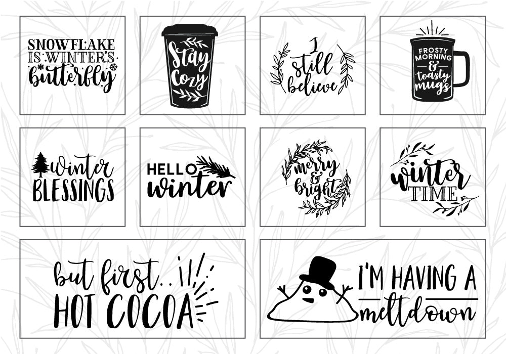 Cozy Winter Quotes SVG Bundle | 20 Pack