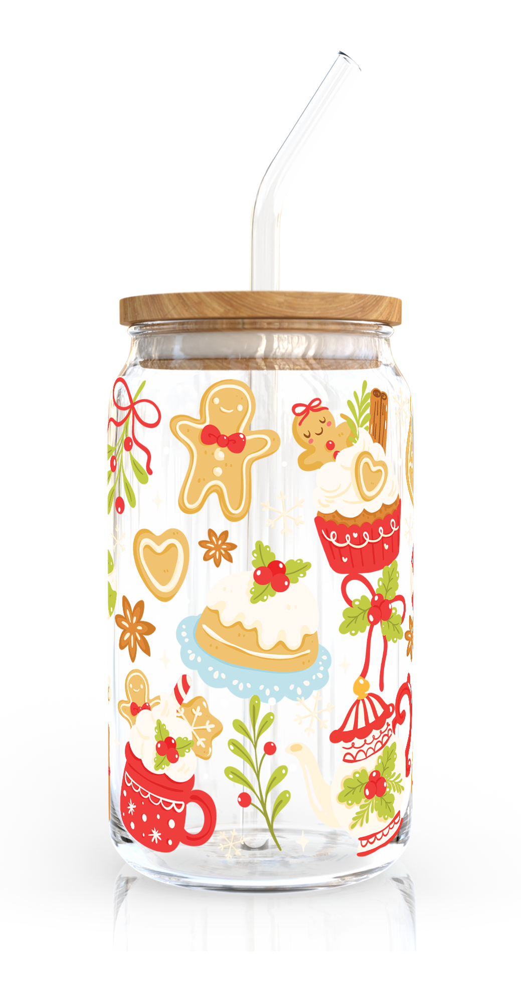 [ Double Sided ] 16oz Cup UV DTF Decal | Holiday Baking Time