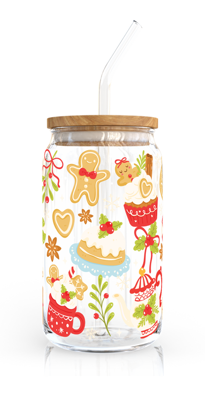 [ Double Sided ] 16oz Cup UV DTF Decal | Holiday Baking Time